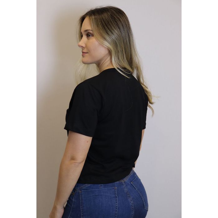 Blusa Cropped Lzt Algodão Feminino Cor Preto
