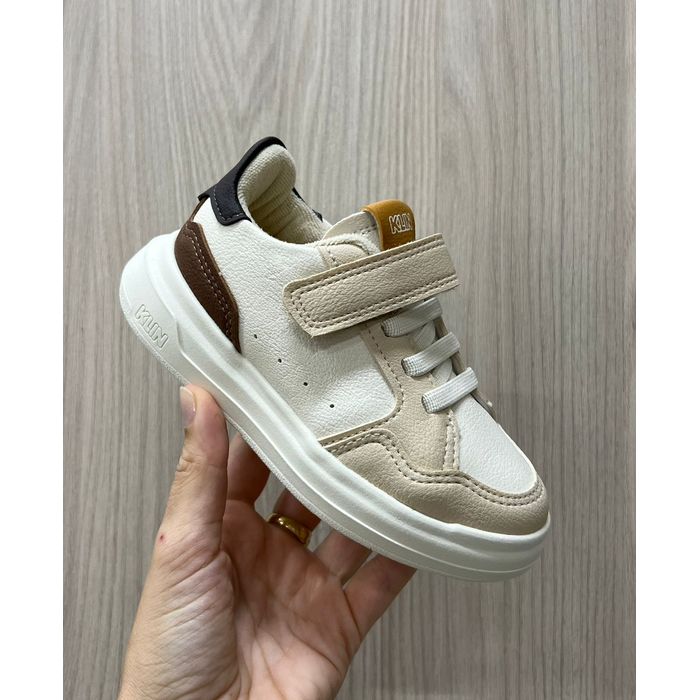 Tênis Klin Capri Mini Infantil Masculino Cor Off White/Marrom