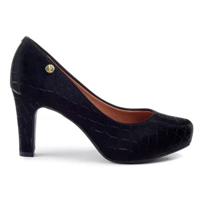 Scarpin Vizzano Meia Pata Salto Alto Feminino Cor Preto