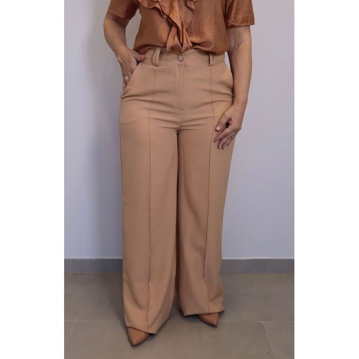 Calça Maxma Alfaiataria Feminino Cor Caqui