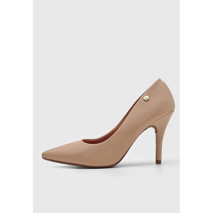 Scarpin Vizzano Salto Alto Bico Fino Feminino Cor Bege