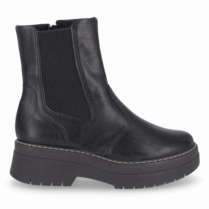 Coturno Piccadilly Cano Curto Salto Tratorado Feminino Cor Preto