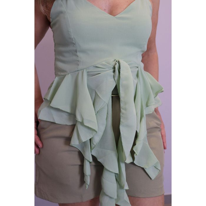 Blusa Maxma Babados Femino Cor Verde