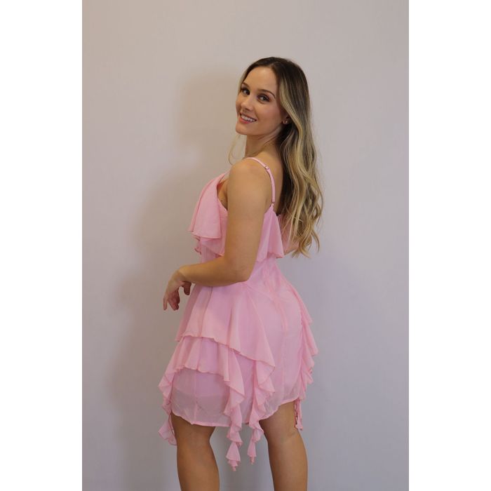 Vestido Curto My Chush Feminino Cor Rosa