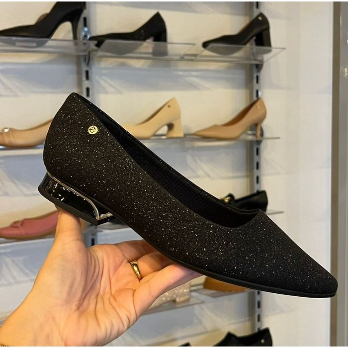 Sapatilha Piccadilly Glitter Femimino Cor Preto