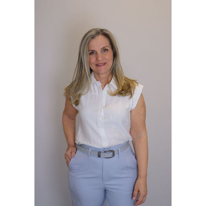 Camisa Maxma Regata Feminina Cor Off White