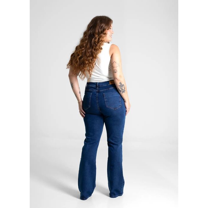 Calça Jeans Sawary Boot Cut Plus Size Feminino Cor