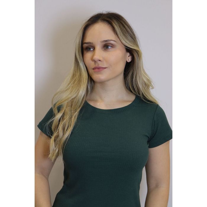 Blusa Ribana Lzt Gola Redonda Feminino Cor Verde Militar