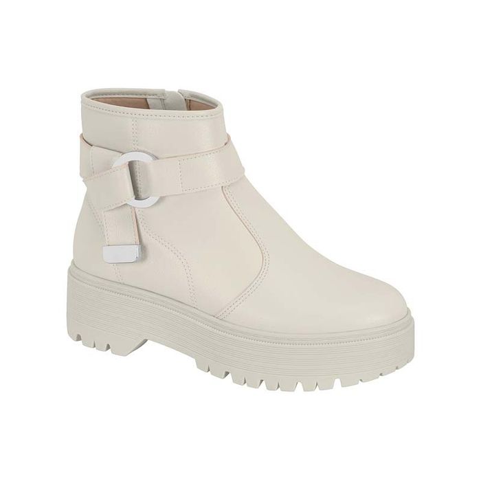 Coturno Moleca Tratorado Feminino Cor Off White