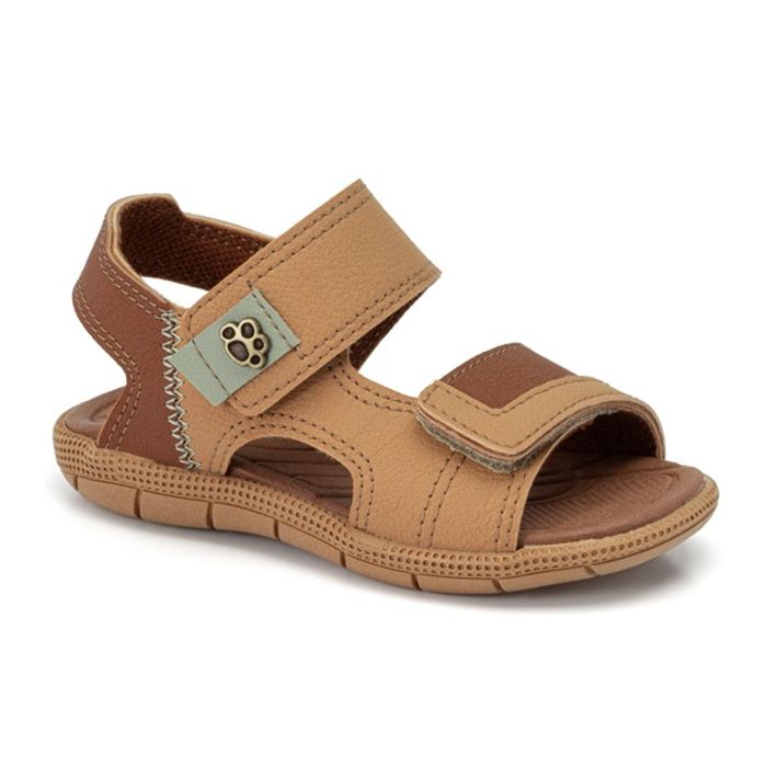 Sandália Papete Klin Tic Tac Infantil Masculino Cor Marrom Capuccino