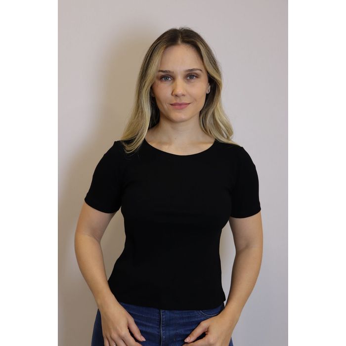 Blusa Cropped Lzt Ribana Feminino Cor Preto