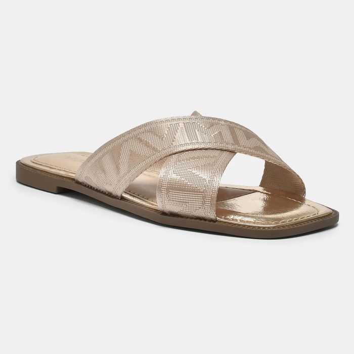 Rasteira Via Marte Rasteira Feminino Cor Dourado