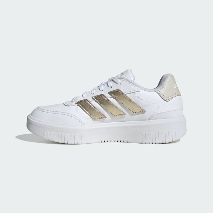 Tênis Adidas Courtblock Feminino Cor Branco/Dourado