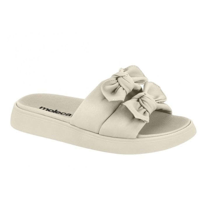 Papete Slide Moleca Com Laço Feminino Cor Off White