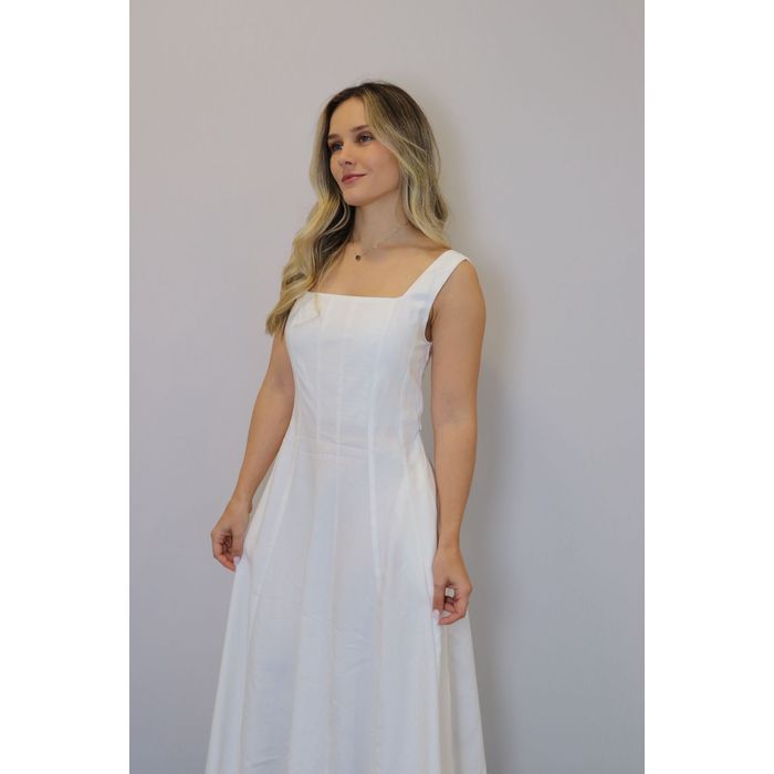 Vestido Bellina Evasê Feminino Cor Off White
