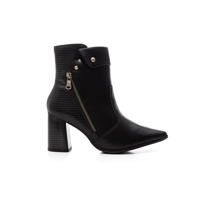 Bota Ramarim Salto Alto Bico Fino Feminino Cor Preto