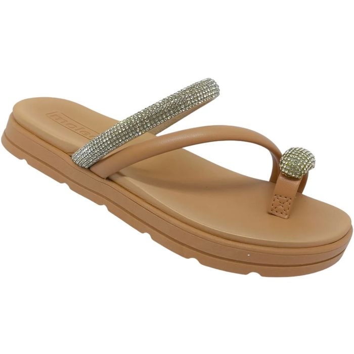 Papete Slide Moleca Com Brilho Feminino Nude