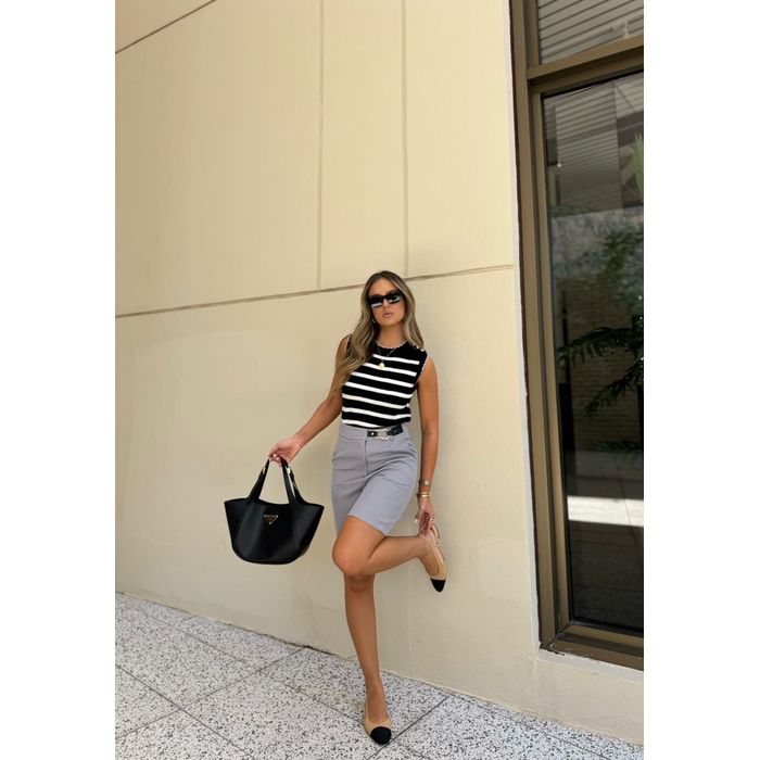 Bermuda Bellina Feminino Cor Cinza