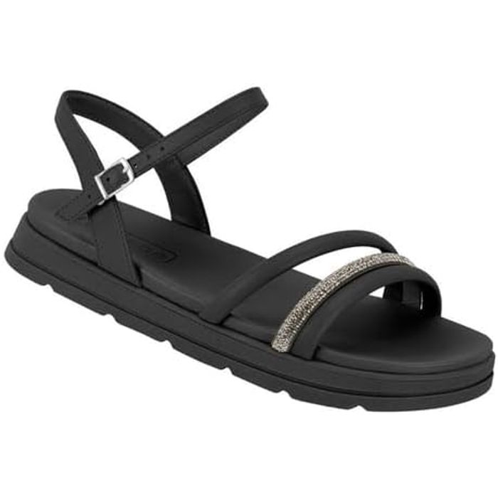 Sandália Moleca Rasteira Feminino Cor Preto