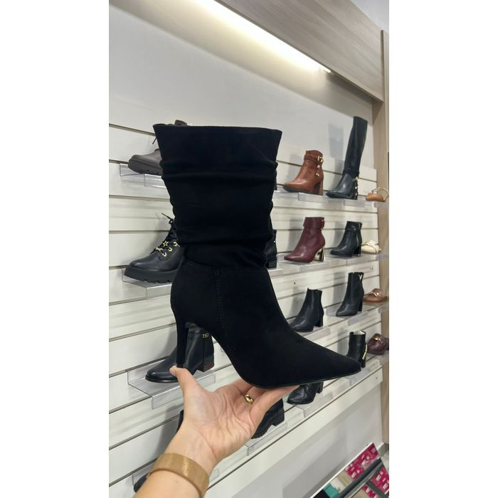 Bota Vizzano Salto Alto Bico Fino Feminino Cor Preto