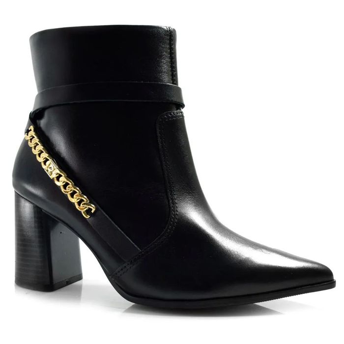 Bota Ramarim Salto Alto Bico Fino Feminino Cor Preto