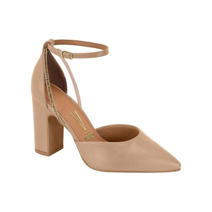 Sapato Vizzano Salto Alto Bico Fino Feminino Cor Nude