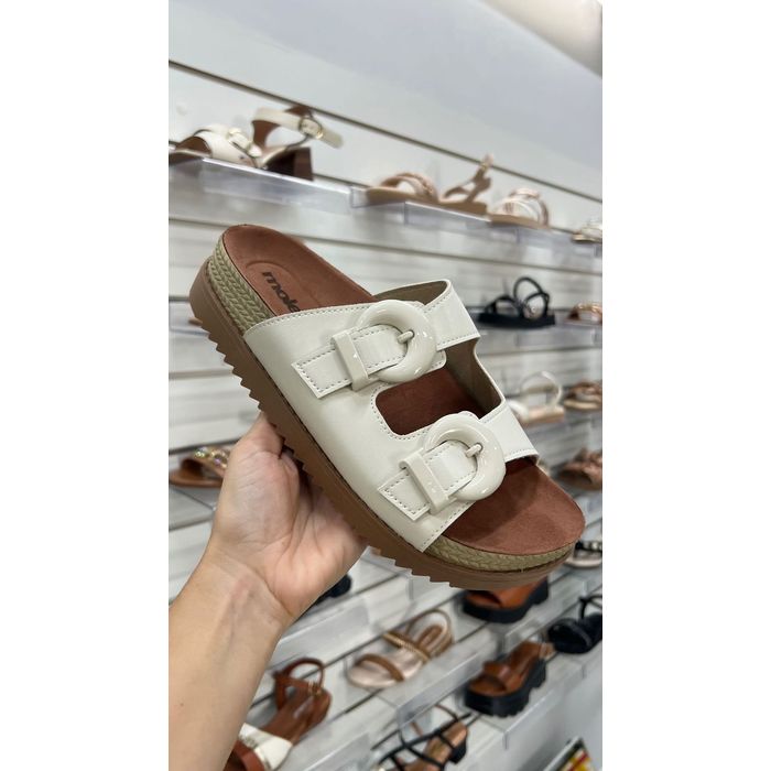 Papete Slide Moleca Feminino Cor Off White