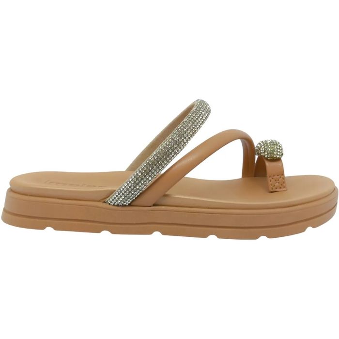 Papete Slide Moleca Com Brilho Feminino Nude