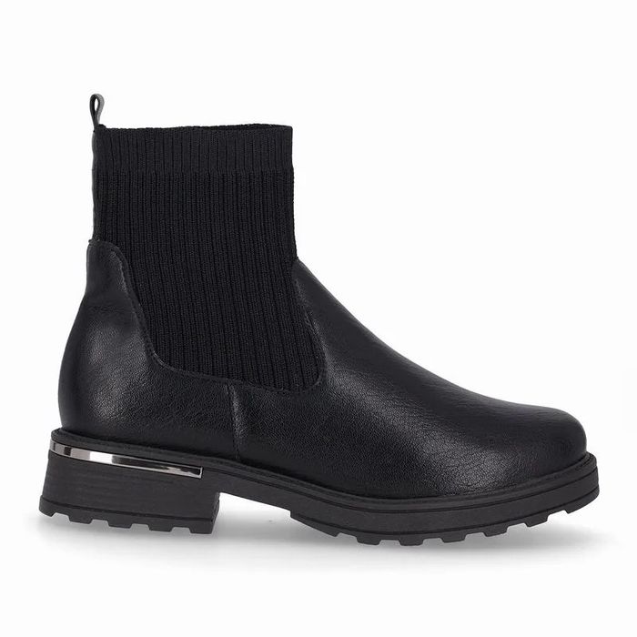 Coturno Piccadilly Maxi Salto Tratorado Feminino Cor Preto