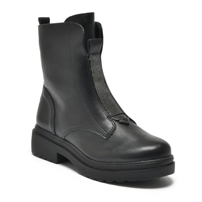 Bota Via Marte Strass Salto Baixo Feminino Cor Preto