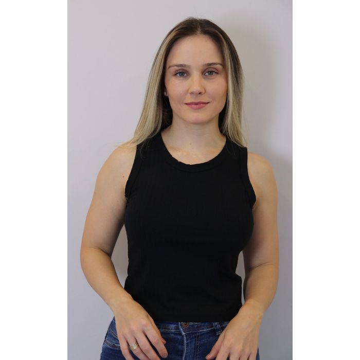 Regata Cropped Lzt Ribana Feminino Cor Preto