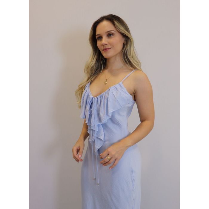 Vestido Longo My Crush Feminino Cor Azul