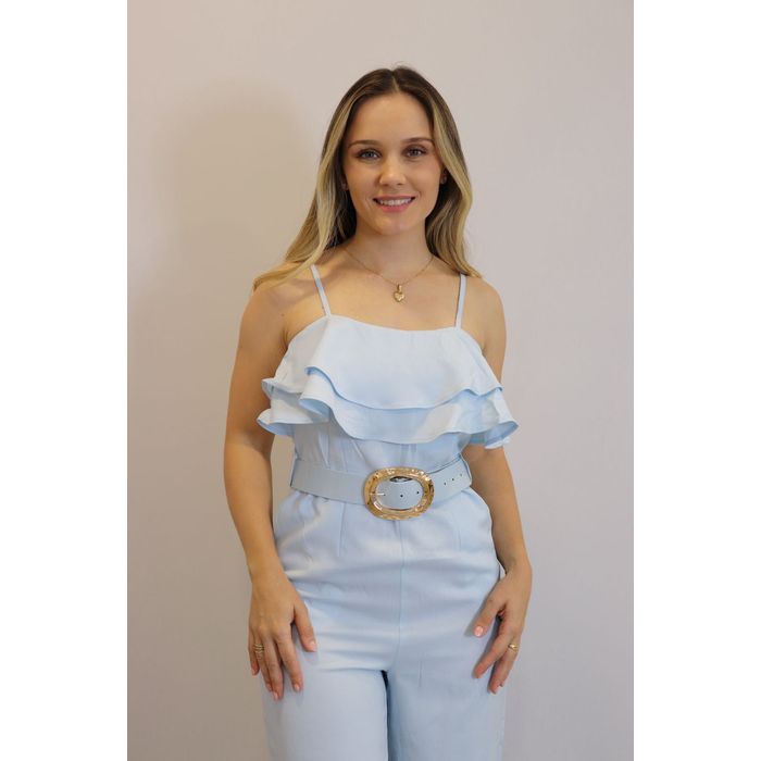 Macacão Longo My Crush Feminino Cor Azul