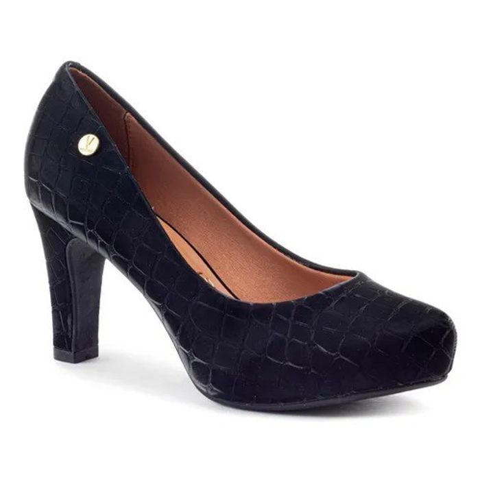 Scarpin Vizzano Meia Pata Salto Alto Feminino Cor Preto