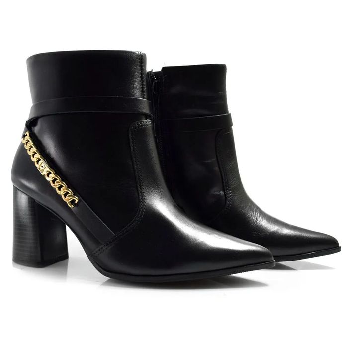 Bota Ramarim Salto Alto Bico Fino Feminino Cor Preto