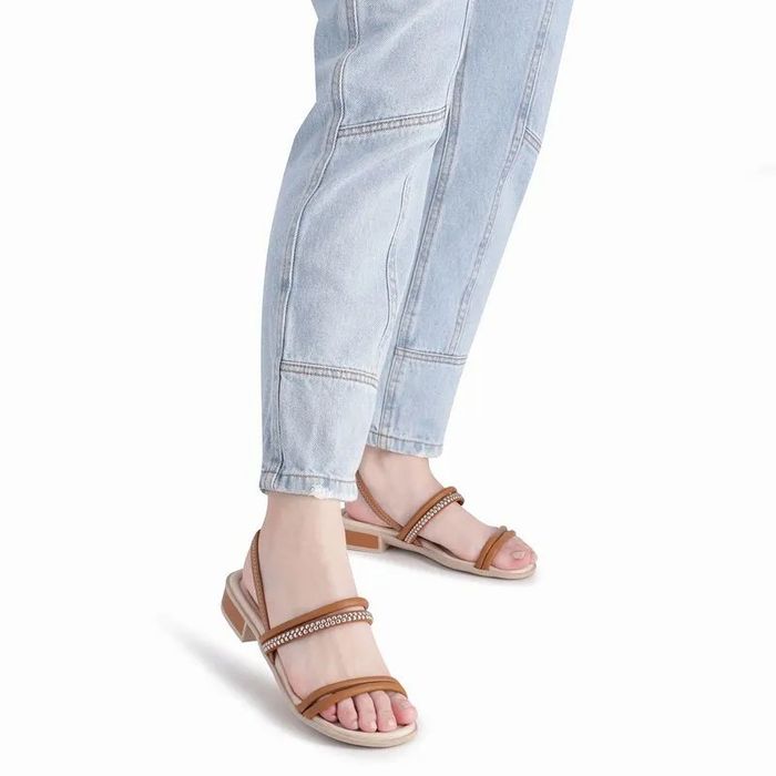 Sandália Piccadilly Salto Baixo Feminino Cor Marrom Mascavo