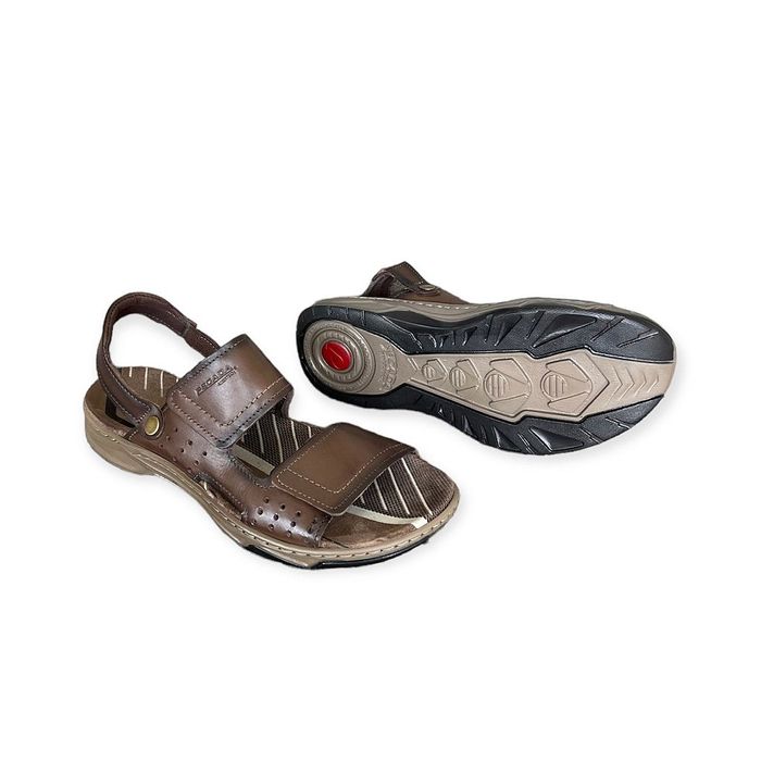 Sandália Pegada em Couro Masculino Cor Cravo