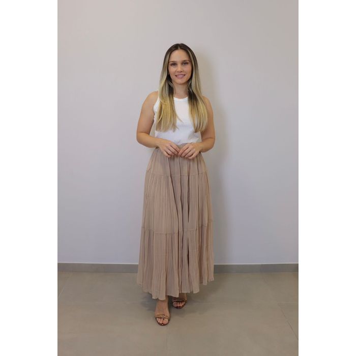 Saia Bellina Feminino Cor Caqui