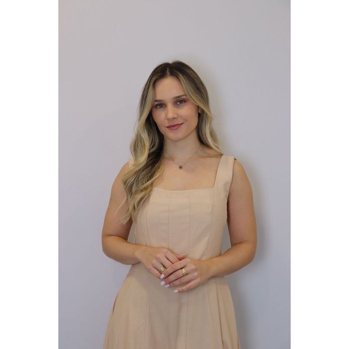 Vestido Bellina Evasê Feminino Cor Nude