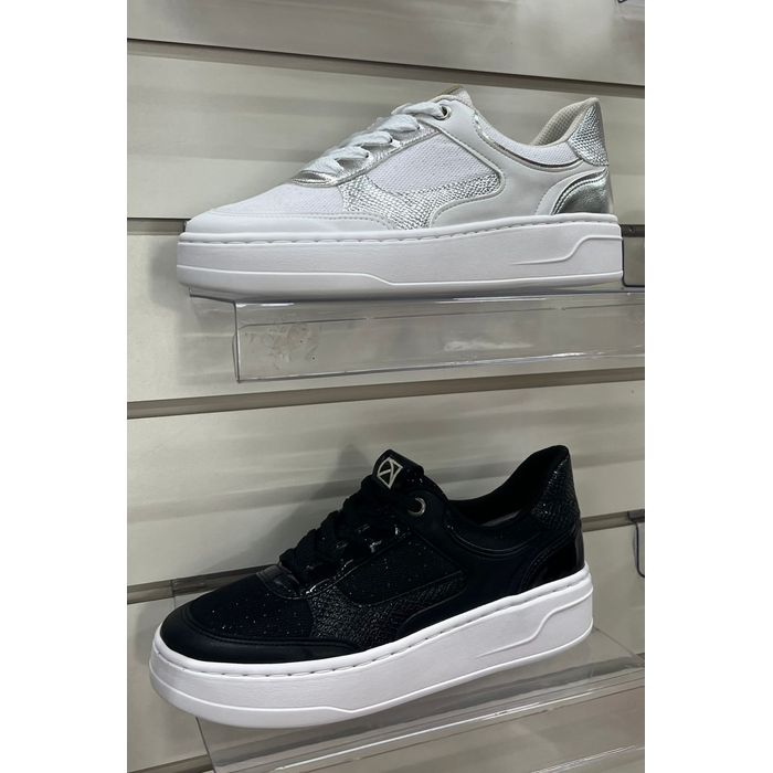 Tênis Piccadilly Casual Brilho Feminino Cor Preto