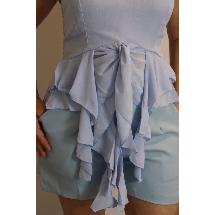 Blusa Maxma Babados Femino Cor Azul