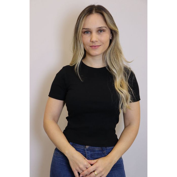 Blusa Cropped Lzt Ribana Feminino Cor Preto