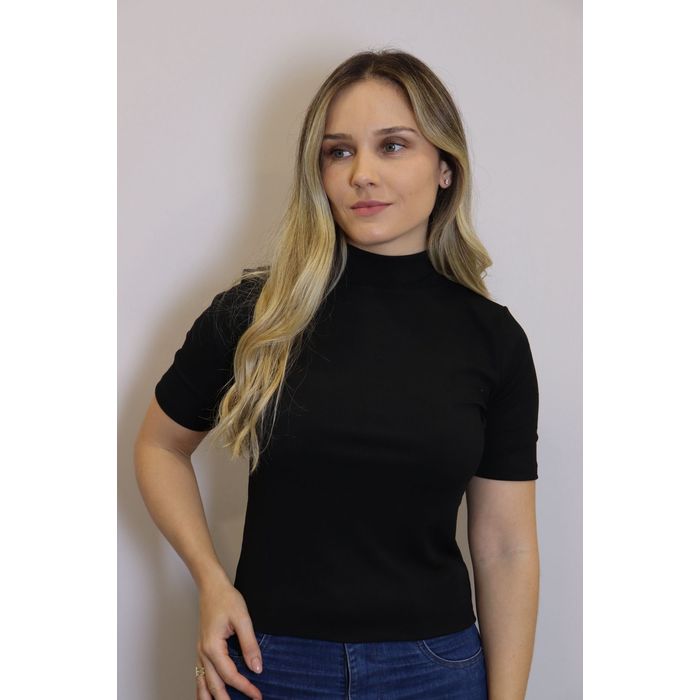 Cropped Lzt Gola Alta Ribana Feminino Cor Preto