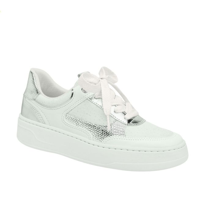 Tênis Piccadilly Casual Brilho Feminino Cor Branco