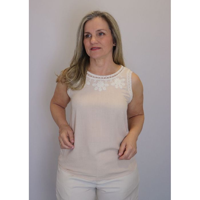 Blusa Maxma Regata Feminino Cor Nude