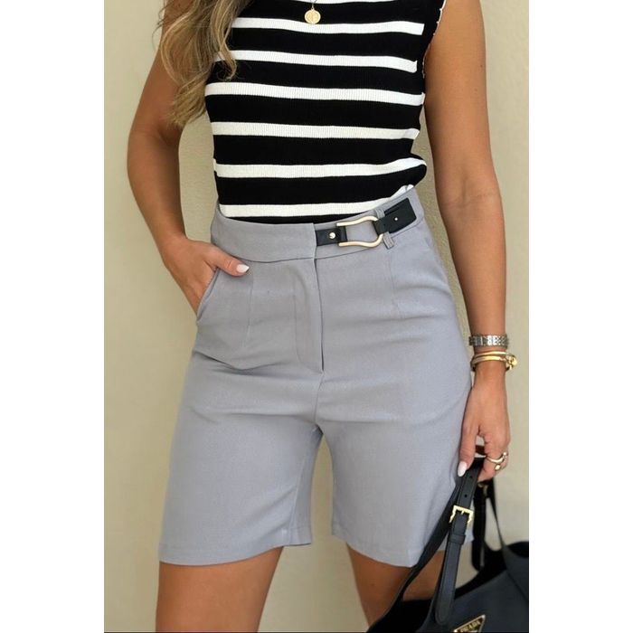 Bermuda Bellina Feminino Cor Cinza