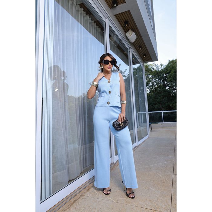 Conjunto Bellina Modal Feminino Cor Azul