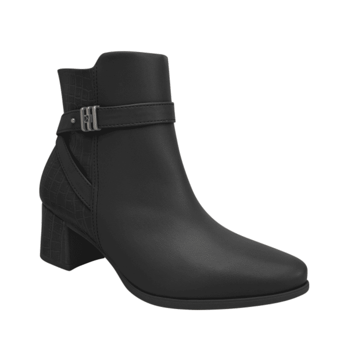 Bota Piccadilly Cano Curto Salto Baixo Feminino Cor Preto