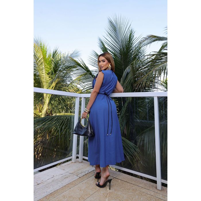 Vestido Bellina Feminino Cor Azul