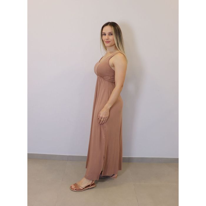 Vestido Kodos Longo Feminino Cor Chocolate